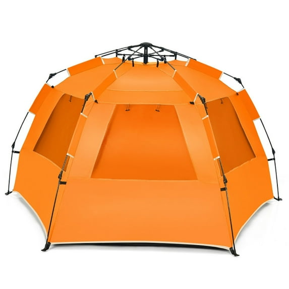 Spaco 3-4 Person Easy Pop Up Beach Tent UPF 50+ Portable Sun Shelter-Orange, Beach Tent, Easy Pop Up Beach Shade Beach Tent, Sun Shelter Instant Portable Beach Tent Umbrella