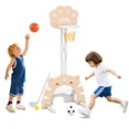 thumbnail image 1 of Spaco 3-In-1 Basketball Hoop, Child-Safe Non-Toxic Materials, Multi-Sport Activity Modes, Suction Cup Mount Backboard, Beige, 1 of 5