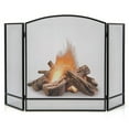 thumbnail image 1 of Spaco 3-Panel Foldable Fireplace Screen with Wrought Metal Mesh-Black, Fireplace Doors, Flat Panel Decorative Fireplace Screen with Modern Design, 1 of 7