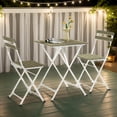 thumbnail image 1 of Spaco 3 Piece Patio Acacia Wood Bistro Set with Slatted Seat and Tabletop, Patio Furniture Set for Patio, Garden, Backyard, Gray, 1 of 11
