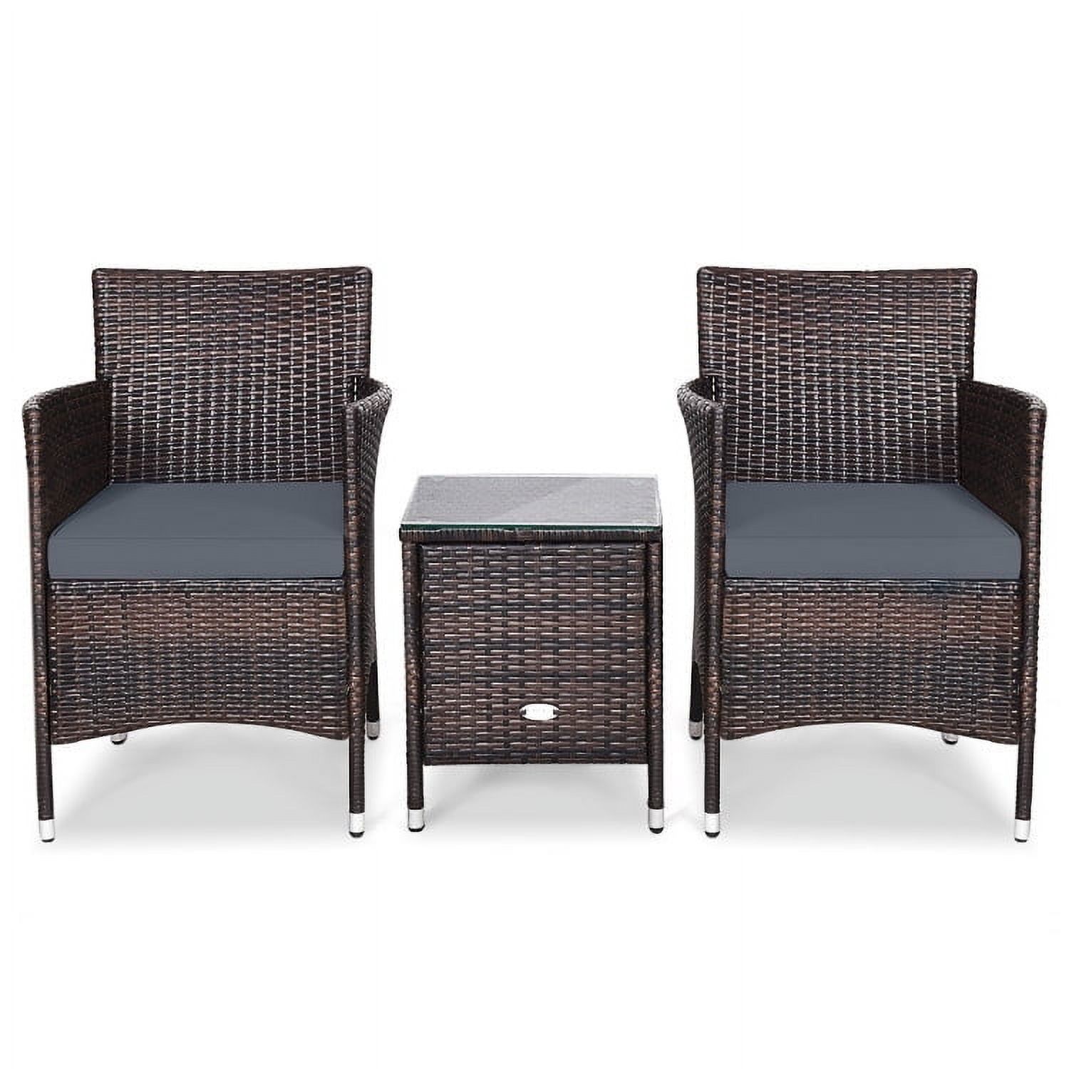 Spaco 3 Piece Rattan Wicker Sofa Set, Outdoor Rattan Chairs Wicker ...