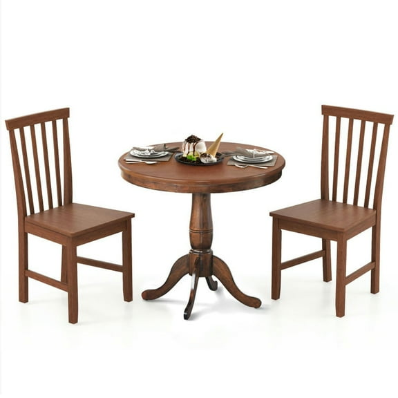 Spaco 3 Pieces Wooden Dining Table and Chair Set for Cafe Kitchen Living Room, Dining Room Table, Modern Dining Set for Home, Kitchen, Dining Room