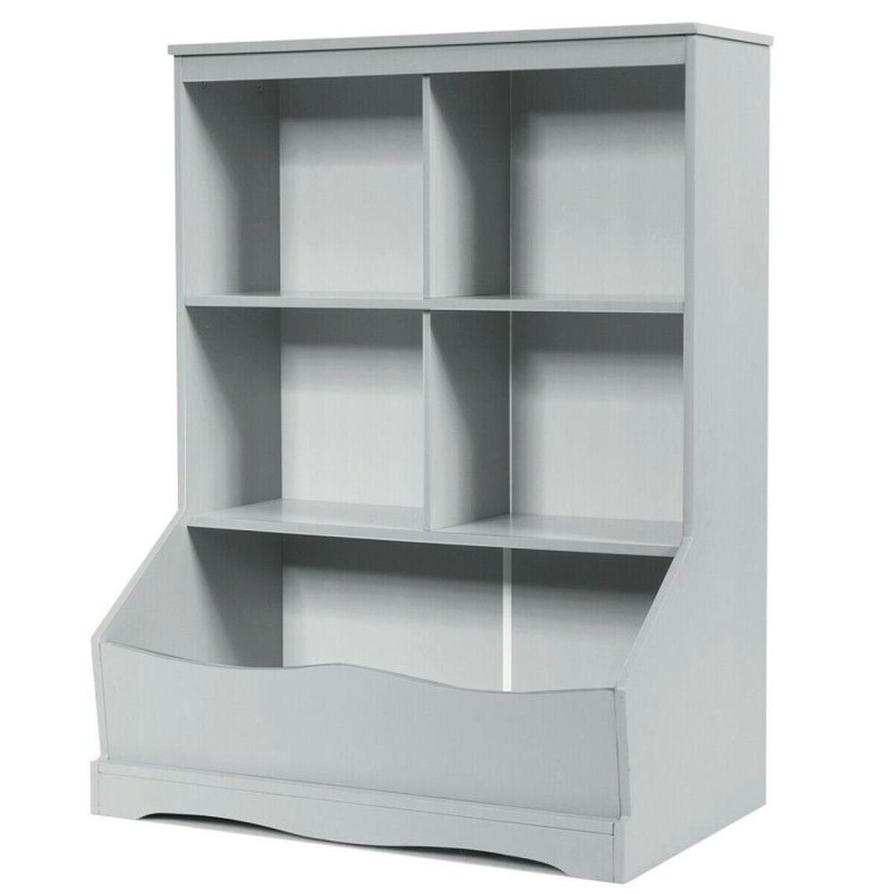 Spaco 3-Tier Children's Multi-Functional Bookcase Toy Storage Bin Floor Cabinet-Gray, Toy Organizer for Kids, Boys, Girls, Nursery Spaco 3-Tier Children's Multi-Functional Bookcase Toy Storage Bin Floor Cabinet-Gray, Toy Organizer for Kids, Boys, Girls, Nursery