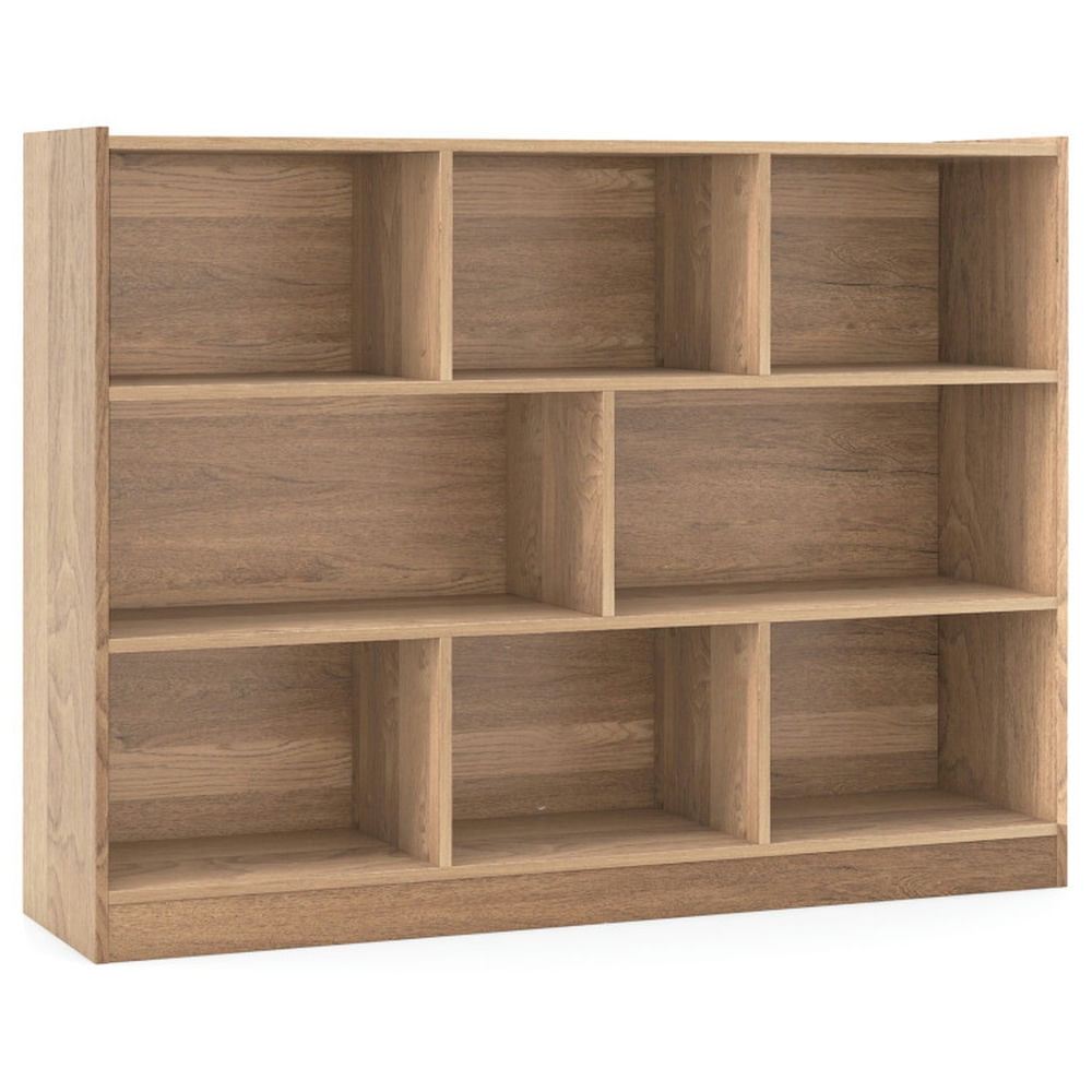 Spaco 3-Tier Open Bookcase 8-Cube Floor Standing Storage Shelves ...