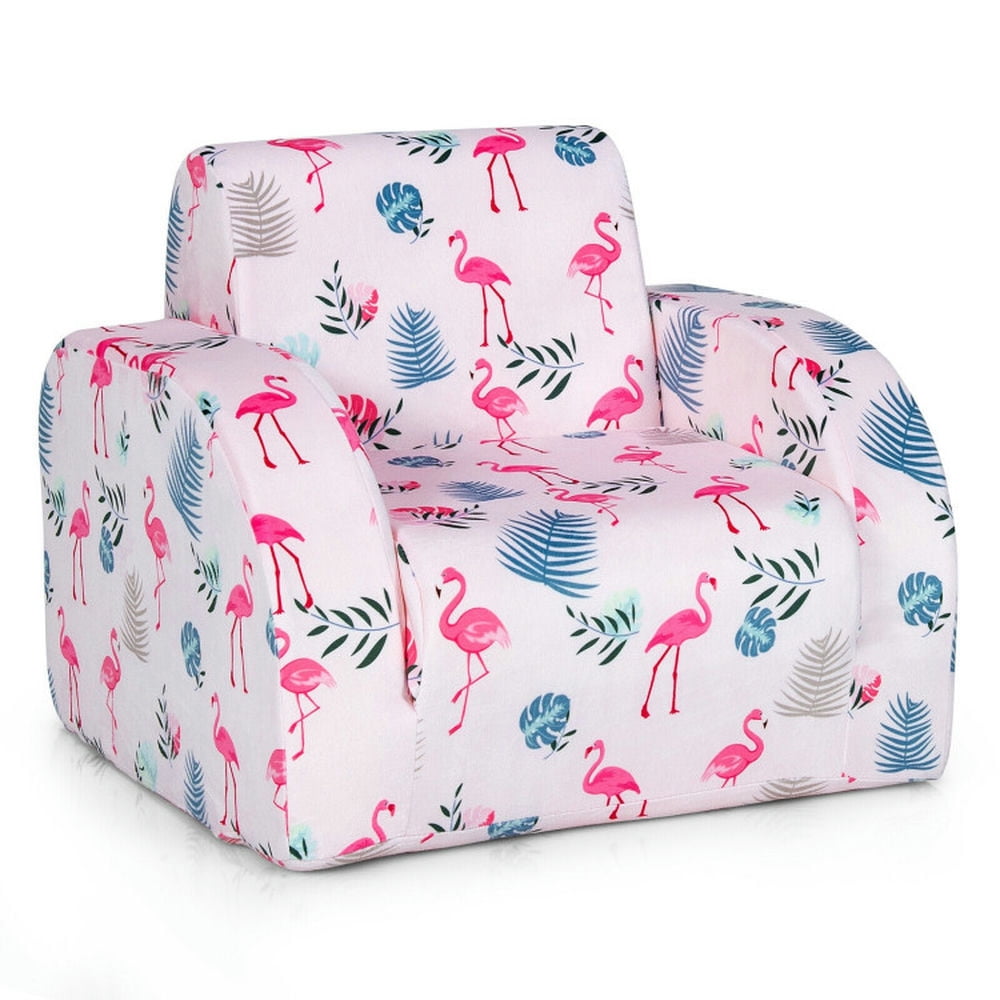 Spaco 3-in-1 Convertible Kid Sofa Bed Flip-Out Chair Lounger for Toddler-Pink, Kids Couch for Kids