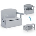 thumbnail image 1 of Spaco 3-in-1 Kids Convertible Storage Bench Wood Activity Table and Chair Set-Gray, Toddler Table and Chair Set for Arts & Crafts, Snack Time, Homeschooling, Homework, 1 of 7