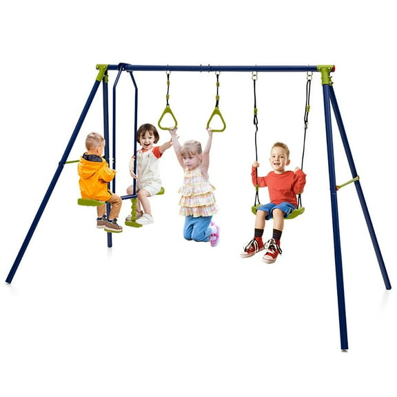 Spaco 3-in-1 Outdoor Swing Set for Kids Aged 3 to 10