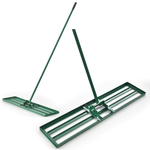 Spaco 30/36/42 x 10 Inch Lawn Leveling Rake with Ergonomic Handle-42 inches, Heavy Duty Effort Saving Lawn Level Tool, Ease Level Soil Sand Dirt Surfaces