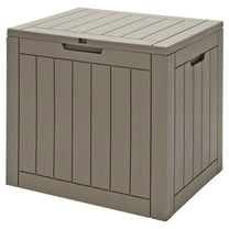 Spaco 30 Gallon Deck Box Storage Container Seating Tools, Versatile Box for Outdoor, Light Brown
