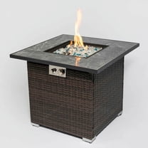 Spaco 30" Square Propane Gas Fire Pit Table, 50000 BTU Fire Pit with Tile Tabletop, Fire Pit Table for Patio, Backyard, Brown