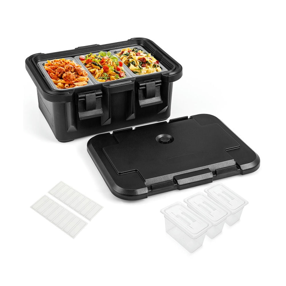 Spaco 31 QT Insulated Food Pan Container with 3 Transparent One-Third ...