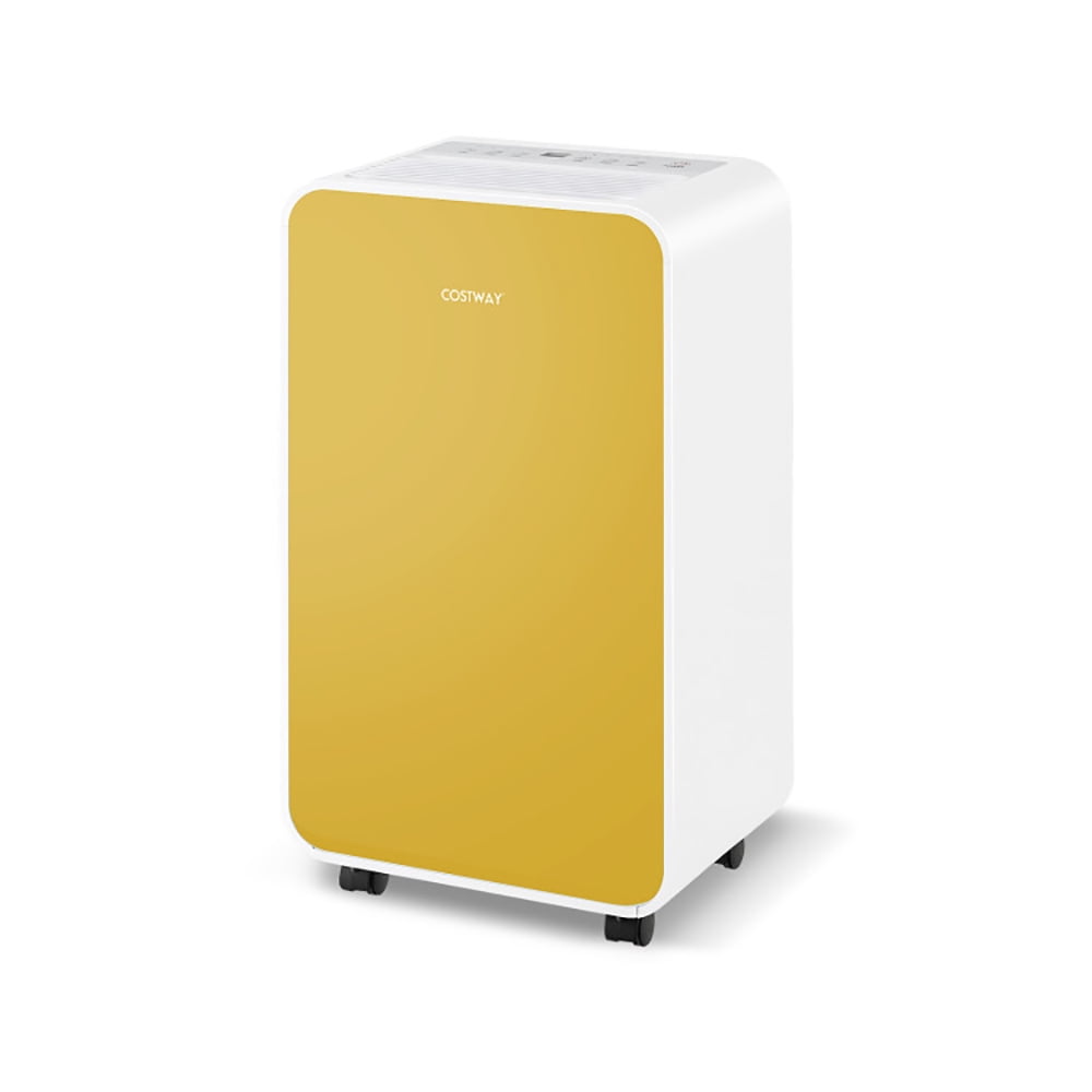 Spaco 32 Pints/Day Portable Quiet Dehumidifier for Rooms up to 2500 Sq. Ft-Yellow, Dehumidifier for Basement and Bedroom
