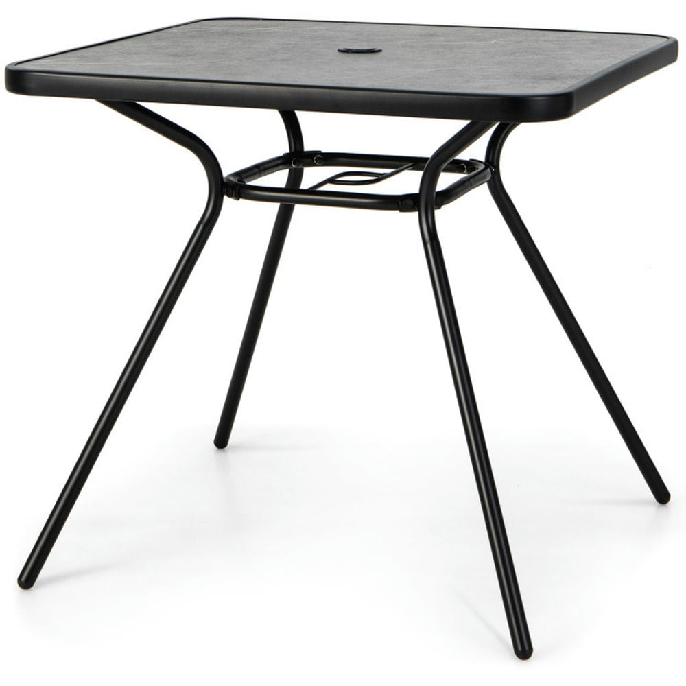 Spaco 32 x 32 Inch Heavy-Duty Outdoor Dining Table, Patio Dining Table with Umbrella Hole for 4 Persons, Bistro Dining Table for Outdoor as Garden, Patio, Gray Spaco 32 x 32 Inch Heavy-Duty Outdoor Dining Table, Patio Dining Table with Umbrella Hole for 4 Persons, Bistro Dining Table for Outdoor as Garden, Patio, Gray