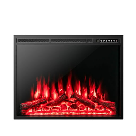 Spaco 34/37 Inch Electric Fireplace Recessed with Adjustable Flames, Electric Fireplace Insert, Wall Recessed/Mounted, Freestanding Fireplace
