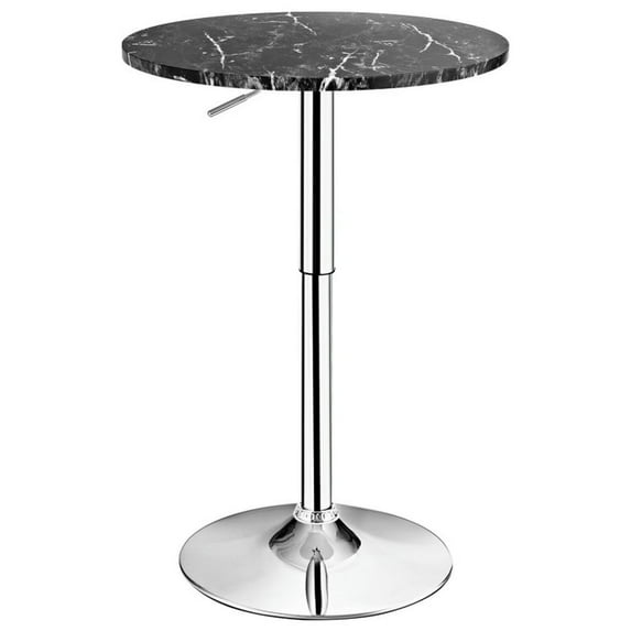 Spaco 360° Swivel Cocktail Pub Table with Sliver Leg and Base-Black, Counter Height Table, Kitchen Bar Height Table and Chairs for Dining Room, Small Space