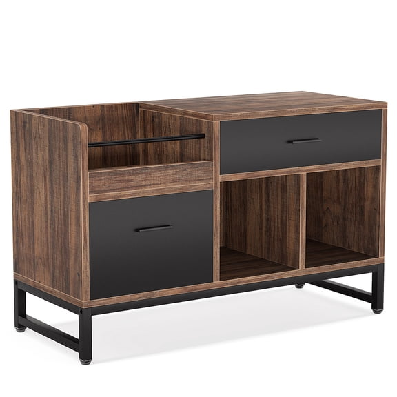 Spaco 39 inch File Cabinet, Rustic Lateral Filing Cabinet with 2 Drawers, Filing Cabinet for Indoor, Brown