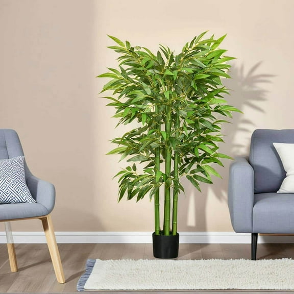 Spaco 4.5FT Artificial Bamboo Tree, Decorative Faux Plant in Nursery Pot, Bamboo Tree for Indoor as Living Room, Bedroom, Green