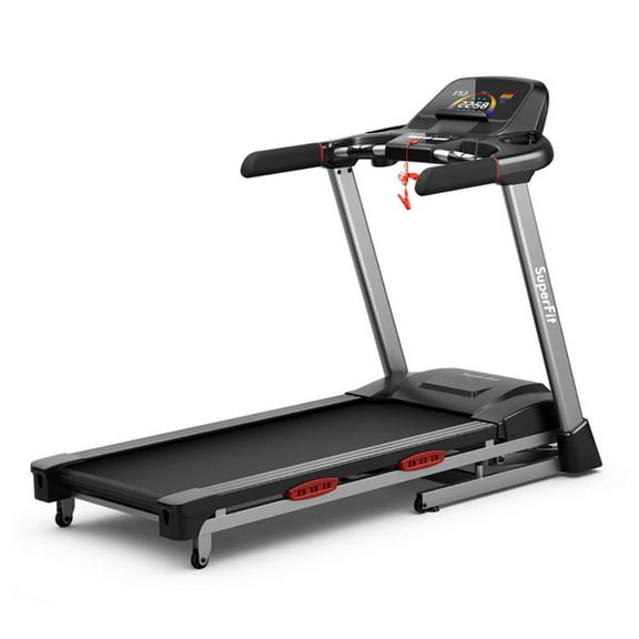 Spaco 4.75 HP Folding Treadmill with Auto Incline and 20 Preset Programs-Black, Home Fitness Equipment for Walking & Running, Cardio Exercise Machine, Preset and Adjustable Programs