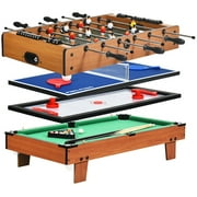 Spaco 4 In 1 Multi Game Hockey, Indoor Infinity Game Table, Air Hockey Table for Kids Indoor Play, Brown