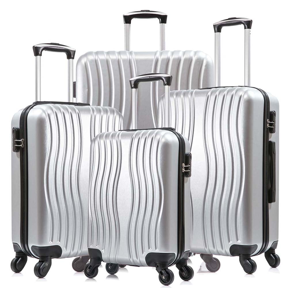 Spaco 4 Piece Luggage Set PC Material Hard Shell Suitcase with Spinner Wheels Lightweight Suitcase, Luggage Set Clearance, Suitcase with Spinner Wheels(16/20/24/28 inch) Silver Spaco 4 Piece Luggage Set PC Material Hard Shell Suitcase with Spinner Wheels Lightweight Suitcase, Luggage Set Clearance, Suitcase with Spinner Wheels(16/20/24/28 inch) Silver