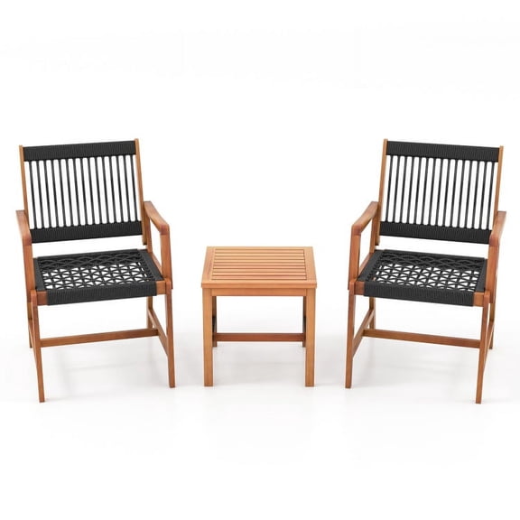 Spaco 4 Pieces Patio Rattan Conversation Set, Patio Conversation Sets with Seat and Back Cushions-Off White
