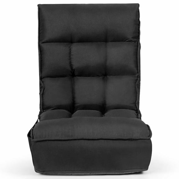 Spaco 4-Position Adjustable Floor Chair Folding Lazy Sofa-Black, Folding Floor Gaming Chair for Living Room Bedroom