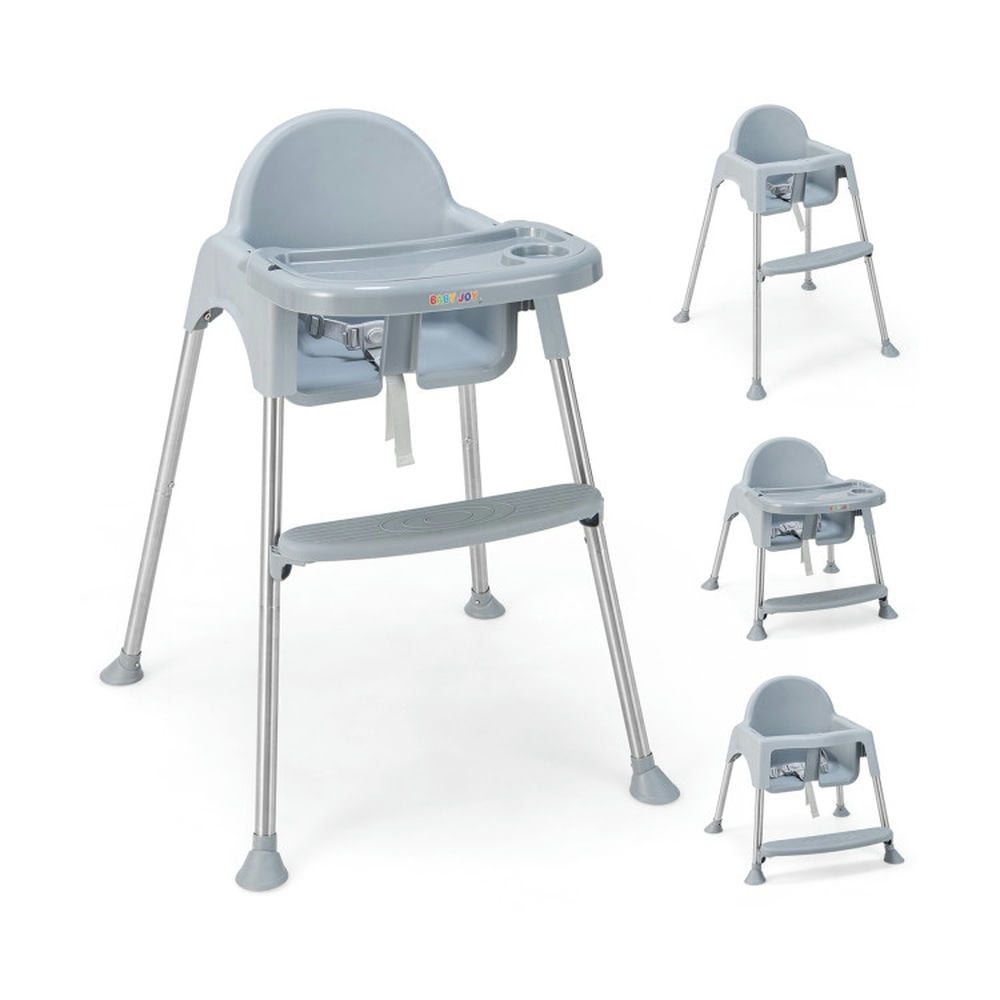 Spaco 4-in-1 Convertible Baby High Chair with Removable Double Tray-Gray, Compact and Portable High Chair, Foldable High Chair, High Chairs for Babies and Toddlers Spaco 4-in-1 Convertible Baby High Chair with Removable Double Tray-Gray, Compact and Portable High Chair, Foldable High Chair, High Chairs for Babies and Toddlers