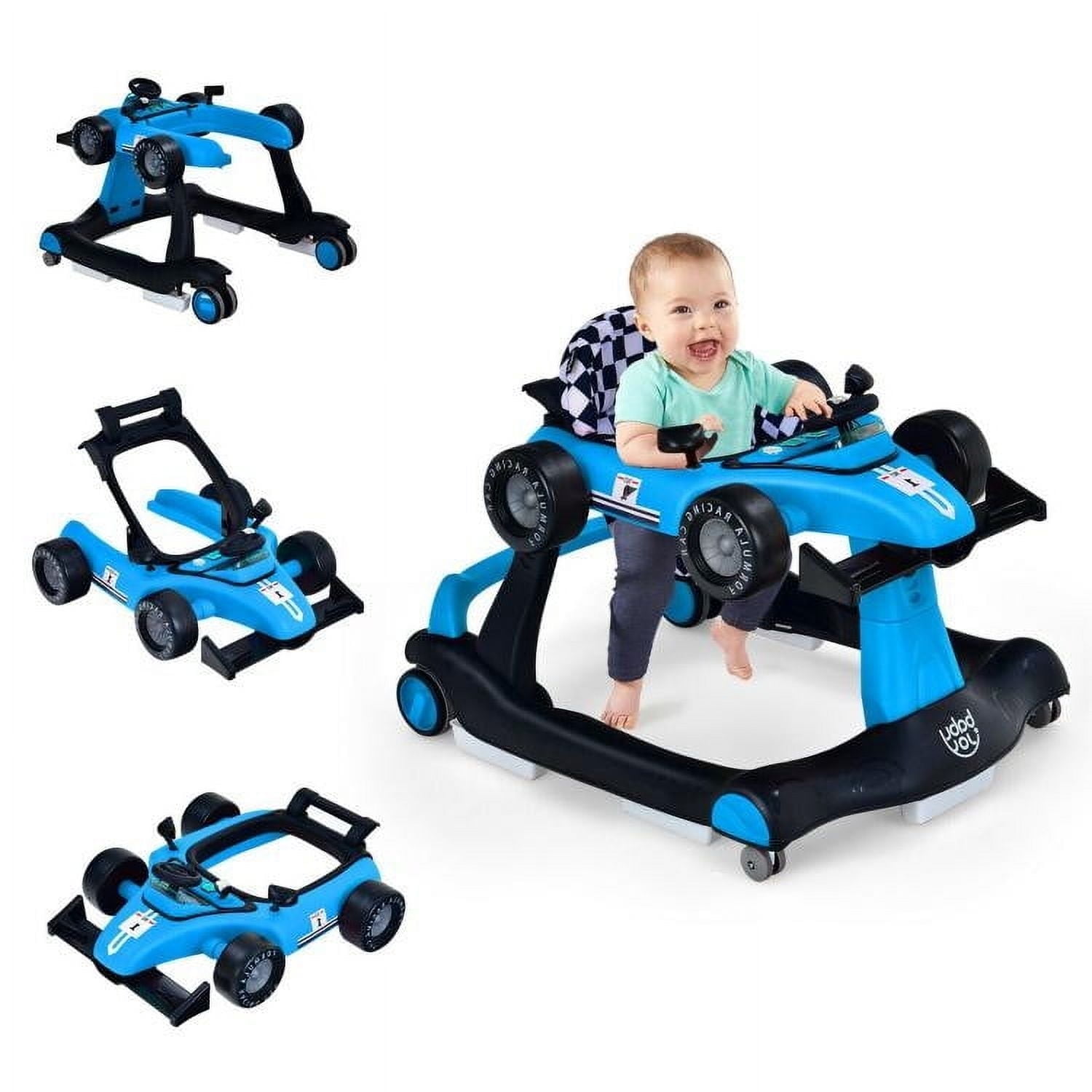Spaco 4-in-1 Foldable Activity Push Walker with Adjustable Height-Blue, Baby Walker with Wheels for Boys Girls Babies Spaco 4-in-1 Foldable Activity Push Walker with Adjustable Height-Blue, Baby Walker with Wheels for Boys Girls Babies