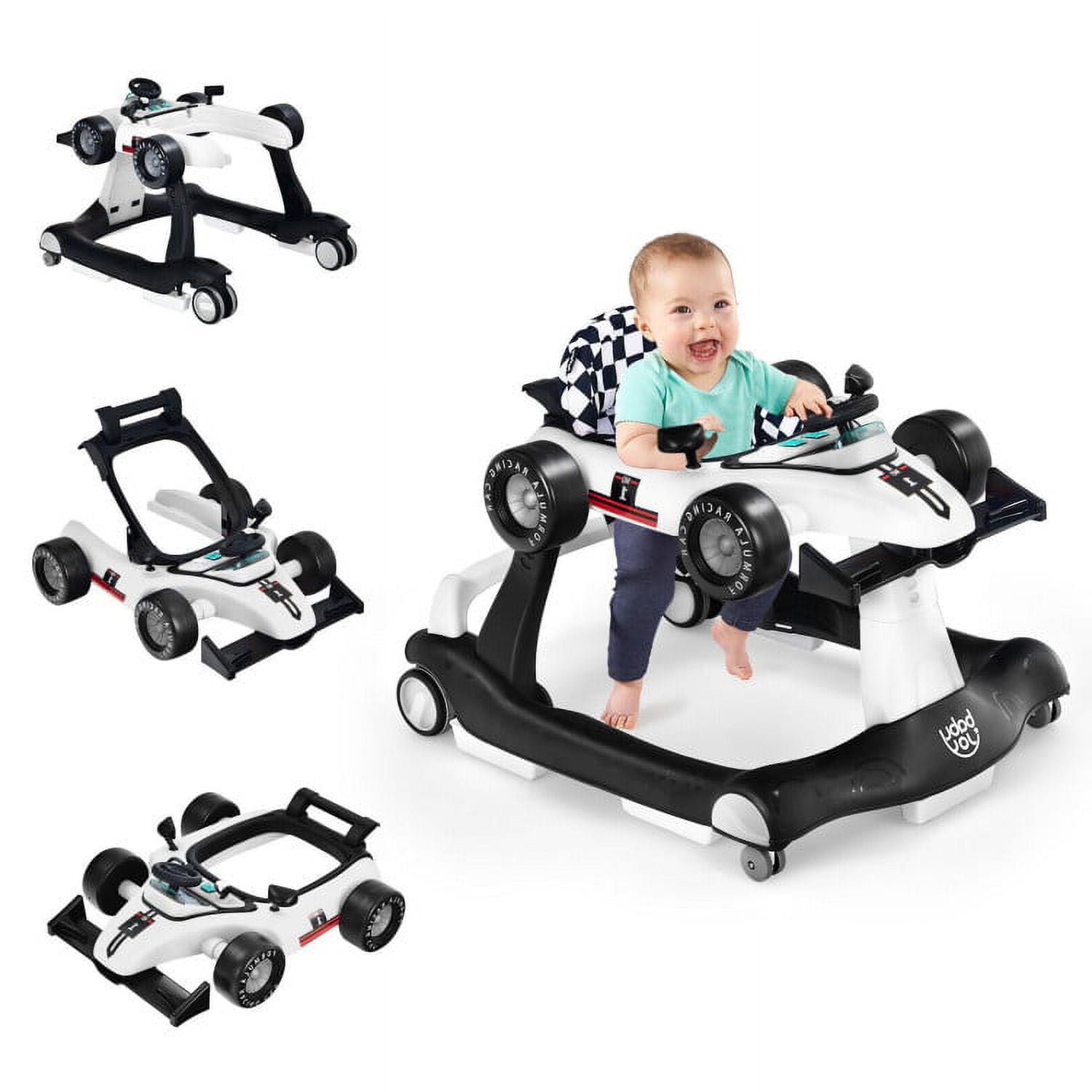Spaco 4-in-1 Foldable Activity Push Walker with Adjustable Height-White, Baby Walker with Wheels for Boys Girls Babies Spaco 4-in-1 Foldable Activity Push Walker with Adjustable Height-White, Baby Walker with Wheels for Boys Girls Babies