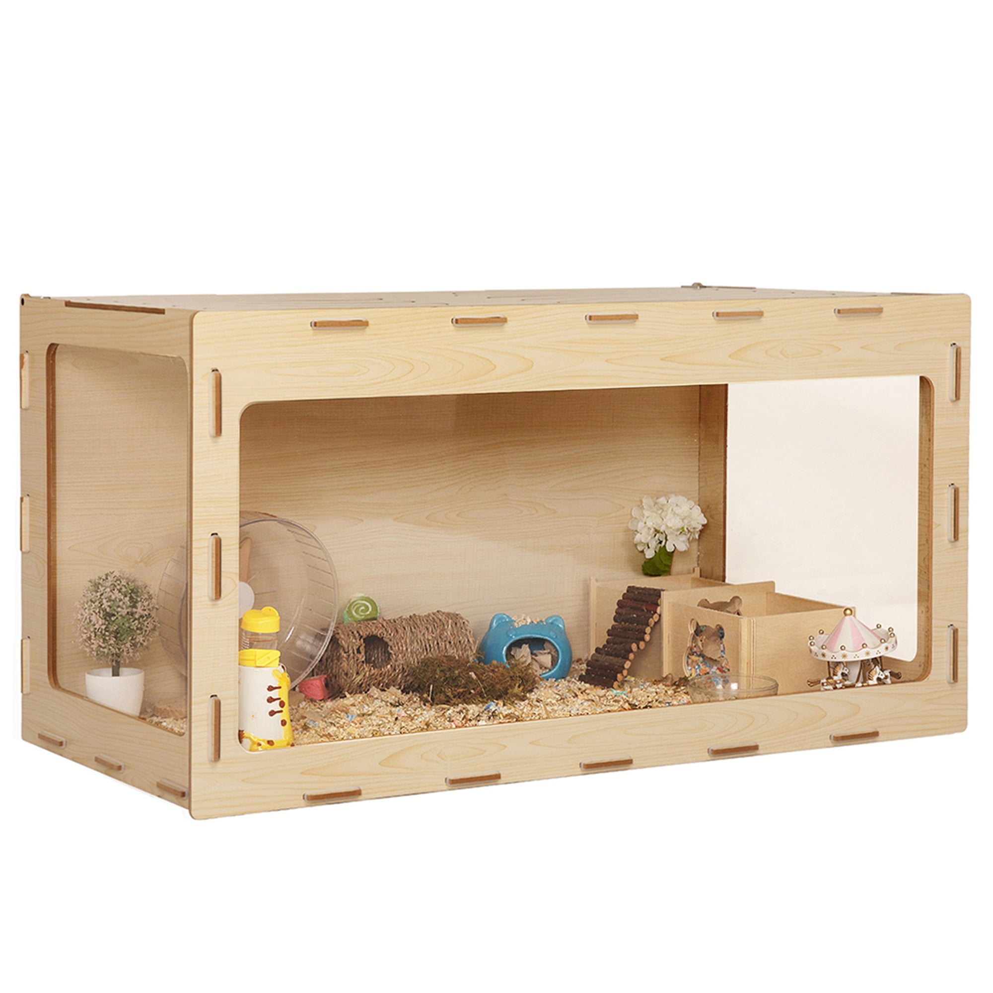 Spaco 41" Guinea Pig Cage Hamster Cage Pet Cages for Small Animals Guinea Pig Hutch House Indoor, Beige(Decoration in cages are sold separately not included)