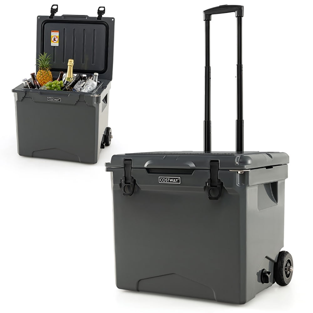 Spaco 42 Quart Hard Cooler with Wheels and Handle, Quart Portable Freezer Electric Cooler Car Refrigerator