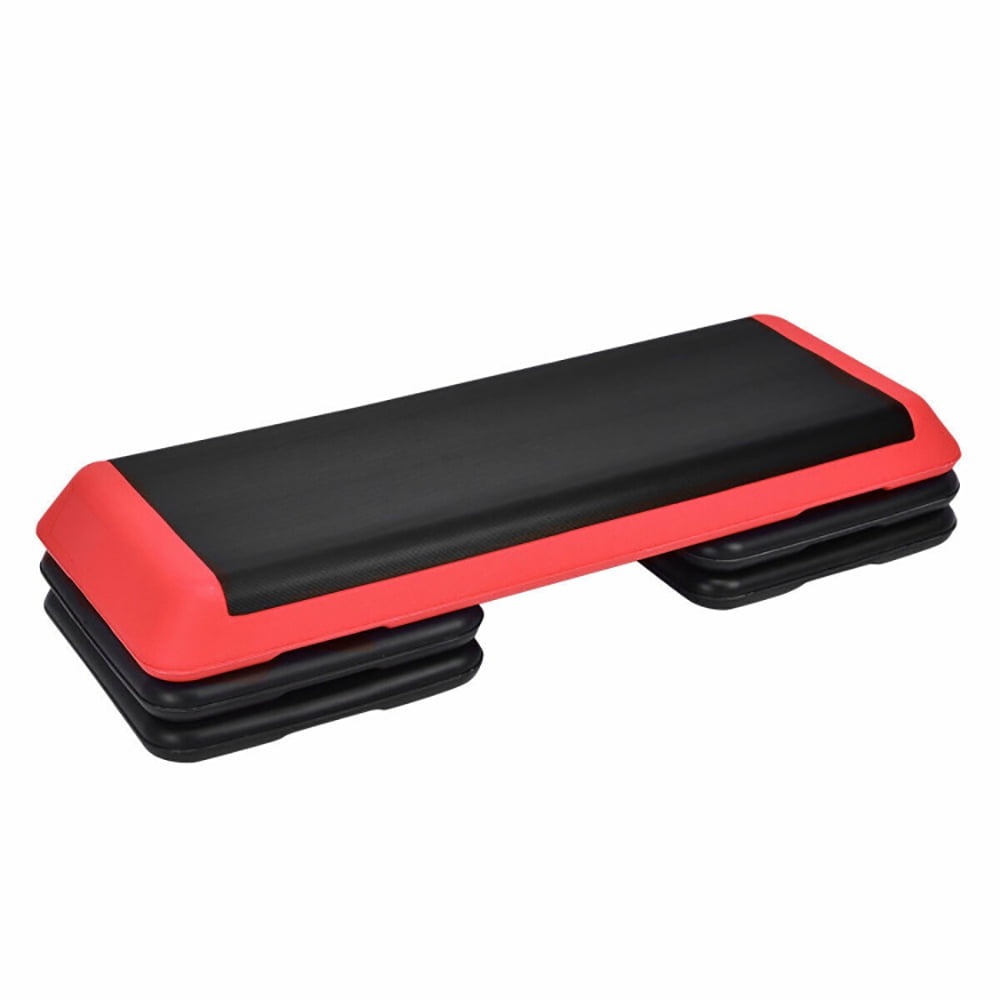 Step Riser Adjustable Spaco 43 Inch Height Adjustable Fitness Aerobic Step with Risers-Red ...