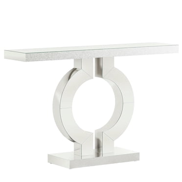 Modern Silver Mirrored Accent Console Table, Glass Entrance Entryway ...