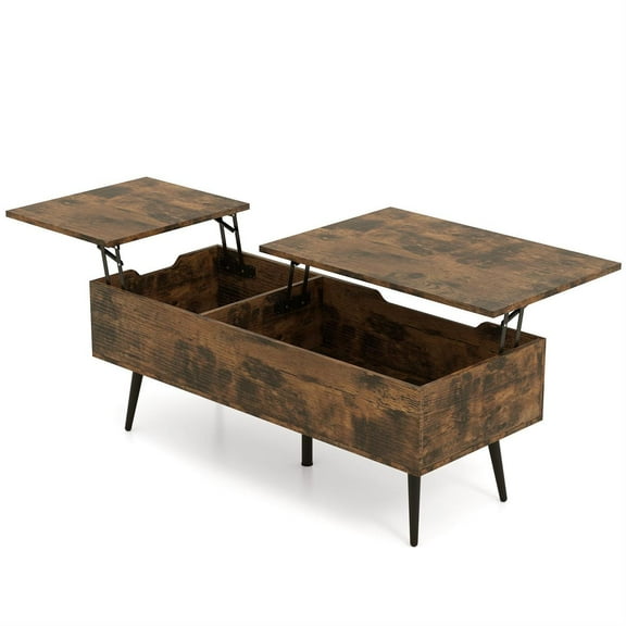 Spaco 47" Lift-Top Coffee Table, 2 Hidden Storage Compartments, Pneumatic Lift Mechanism, Coffee