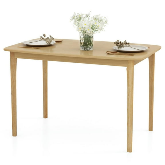 Spaco 48 Inch Solid Wood Dining Table with Rubber Wood Supporting Legs for Kitchen Dining Room-Natural, Counter Height Table, Kitchen Bar Height Table and Chairs for Dining Room, Small Space