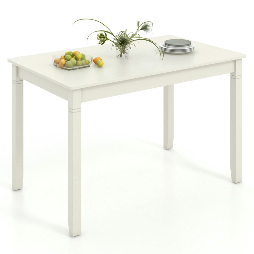 Spaco 48-Inch Wooden Dining Table for 4 People Rectangular Kitchen Table with Rubber Wood Legs-Cream White, Counter Height Table, Kitchen Bar Height Table and Chairs for Dining Room, Small Space Spaco 48-Inch Wooden Dining Table for 4 People Rectangular Kitchen Table with Rubber Wood Legs-Cream White, Counter Height Table, Kitchen Bar Height Table and Chairs for Dining Room, Small Space