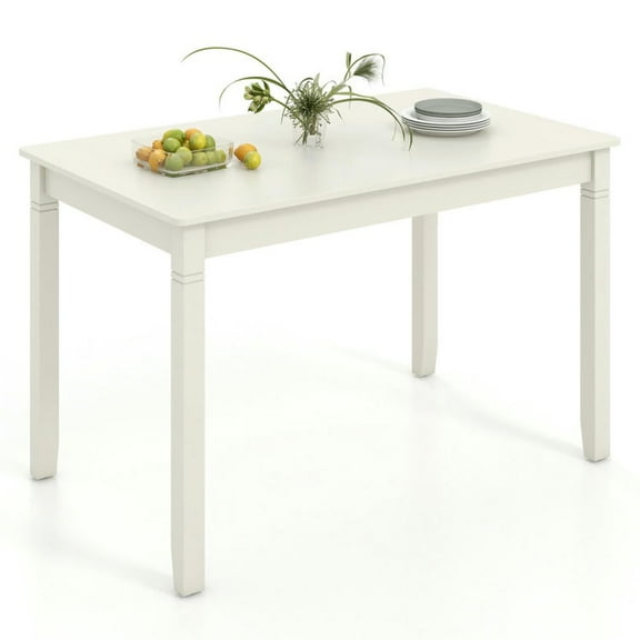 Spaco 48-Inch Wooden Dining Table for 4 People Rectangular Kitchen Table with Rubber Wood Legs-Cream White, Counter Height Table, Kitchen Bar Height Table and Chairs for Dining Room, Small Space