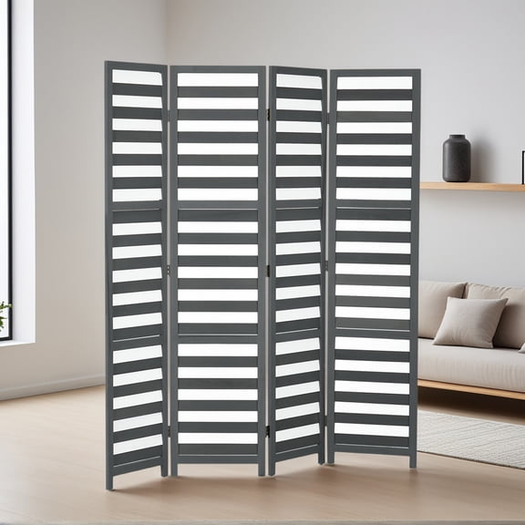 Spaco 5.6' Screen Divider, Room Divider Screen with Foldable Design for Indoor as Living Room, Entryway, White