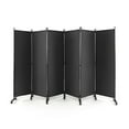 thumbnail image 1 of Spaco 5.7 Ft Tall Rolling Room Divider, 6 Panels Room Divider on Wheels, Folding Privacy Screen for Indoor as Home, Office, Living Room, Gray, 1 of 6