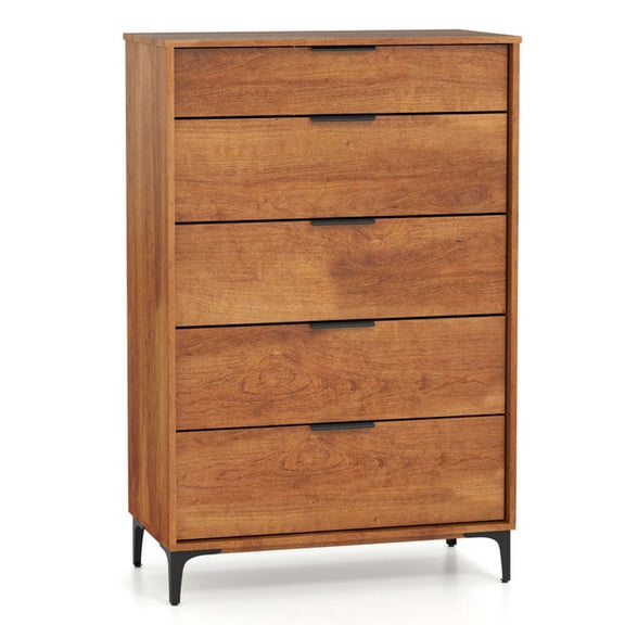 Spaco 5-Drawer Dresser with Interlock System for Bedroom Living Room, Durable Chest Dresser for Indoor as Bedroom, Brown
