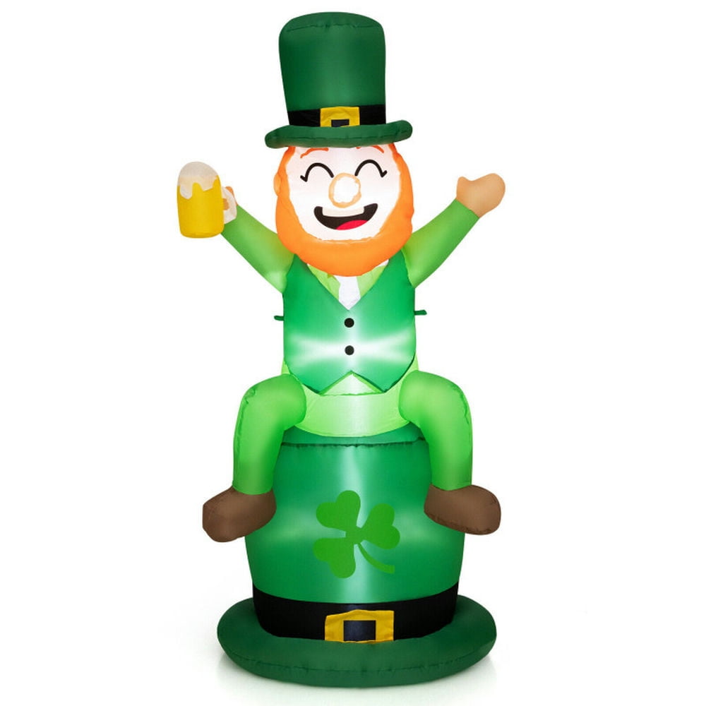 Spaco 5 Feet St Patrick's Day Inflatable Decoration Leprechaun Sitting on Hat, Cute Smiling Leprechaun Typical Festival Decoration, Inflatable Decoration Leprechaun for Outdoor, Green Spaco 5 Feet St Patrick's Day Inflatable Decoration Leprechaun Sitting on Hat, Cute Smiling Leprechaun Typical Festival Decoration, Inflatable Decoration Leprechaun for Outdoor, Green