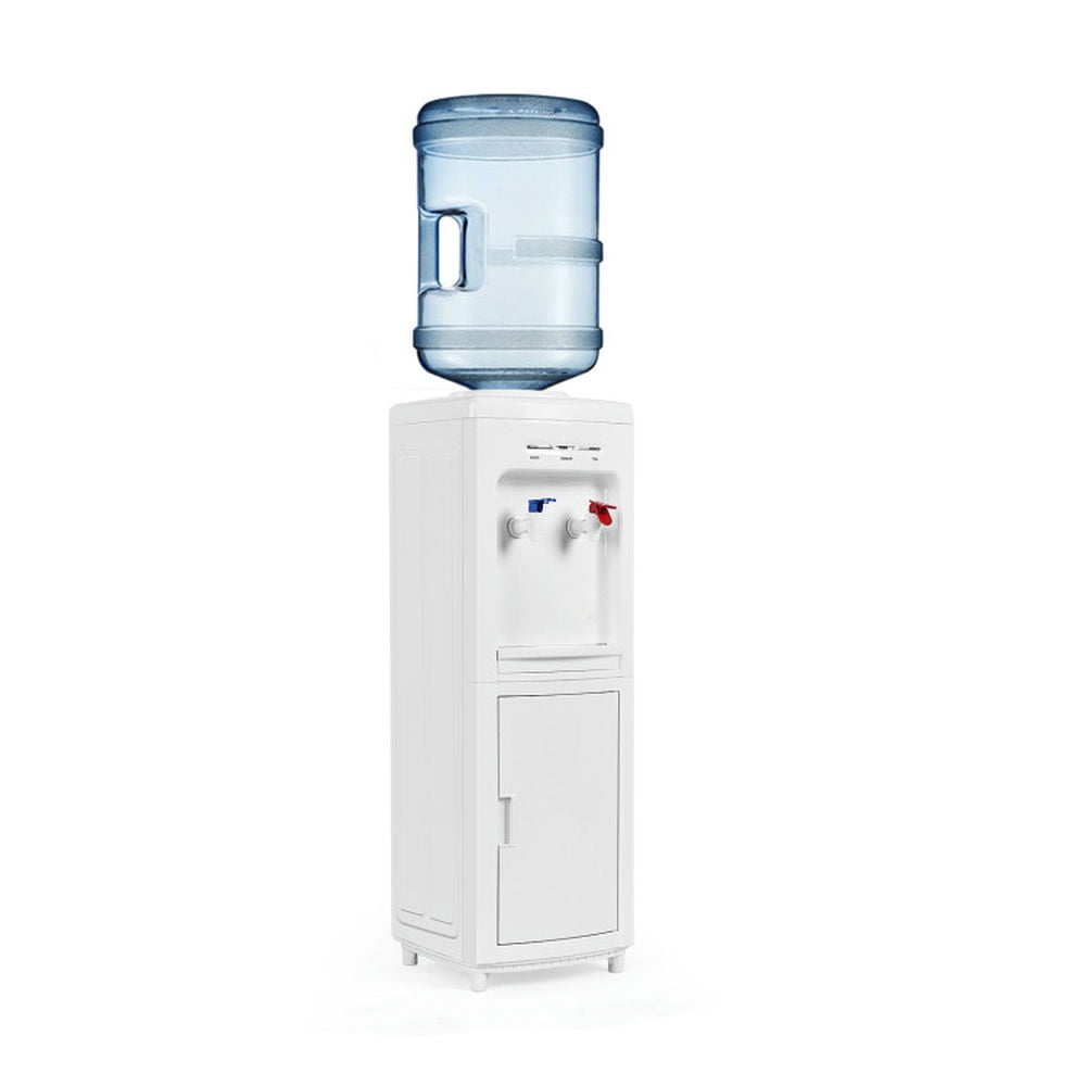 Spaco 5 Gallons Hot and Cold Water Cooler Dispenser with Child Safety Lock, Water Cooler with A Good Bearing Capacity, Hot and Cold Water Cooler for Indoor as Home, Office, White
