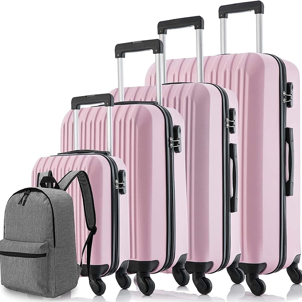Spaco 5 Piece Set Luggage Sets Suitcase ABS Hardshell Lightweight Spinner Wheels, Luggage Set Clearance, Suitcase with Spinner Wheels(16/20/24/28 inch) Pink Spaco 5 Piece Set Luggage Sets Suitcase ABS Hardshell Lightweight Spinner Wheels, Luggage Set Clearance, Suitcase with Spinner Wheels(16/20/24/28 inch) Pink