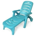 thumbnail image 1 of Spaco 5 Position Adjustable Folding Lounger Chaise Chair, Patio Outdoor Chaise with 5 Adjustable Position, Folding Lounger Chair for Outdoor, Turquoise, 1 of 11