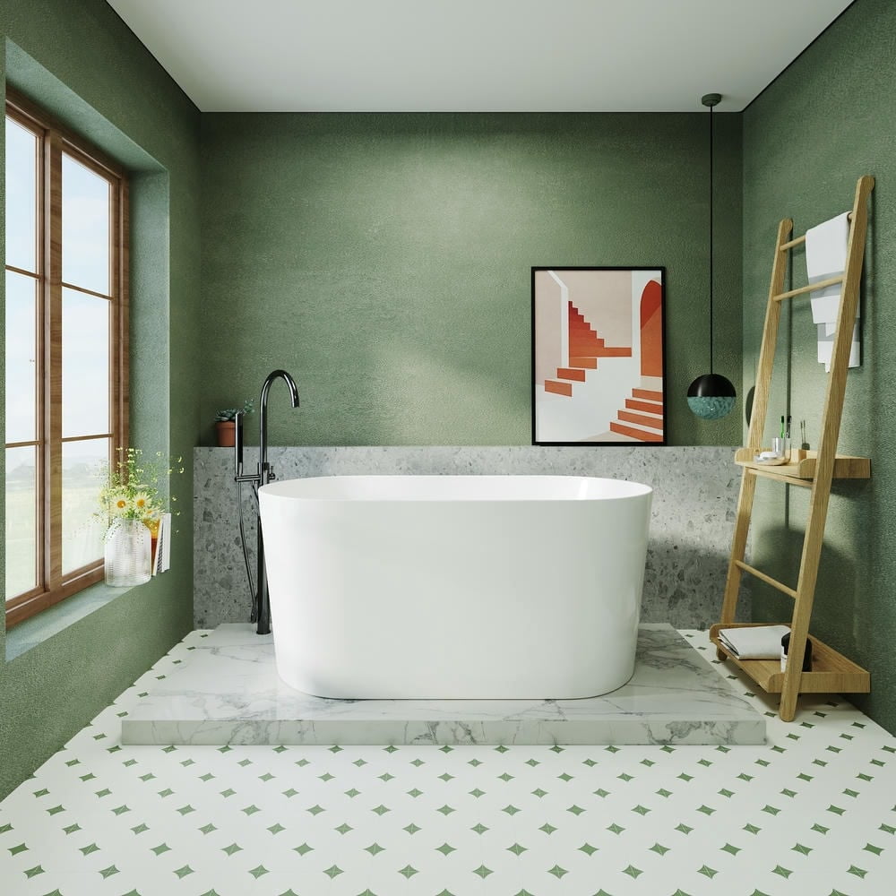 Spaco 51" Acrylic Freestanding Bathtub-Acrylic Soaking Tubs, White ...