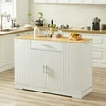 thumbnail image 1 of Spaco 53.2"W x 20.9"D x 38.0"H Kitchen Storage Islands with Drawers and Trash Can Storage, Modern Kitchen Island for Indoor as Livingroom, Bedroom, White, 1 of 20