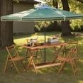 thumbnail image 1 of Spaco 54.5x27.5 Inch Patio Dining Table, Teak Finish Table with Umbrella Hole, Extendable Table for Patio, Garden, Backyard, Brown, 1 of 11