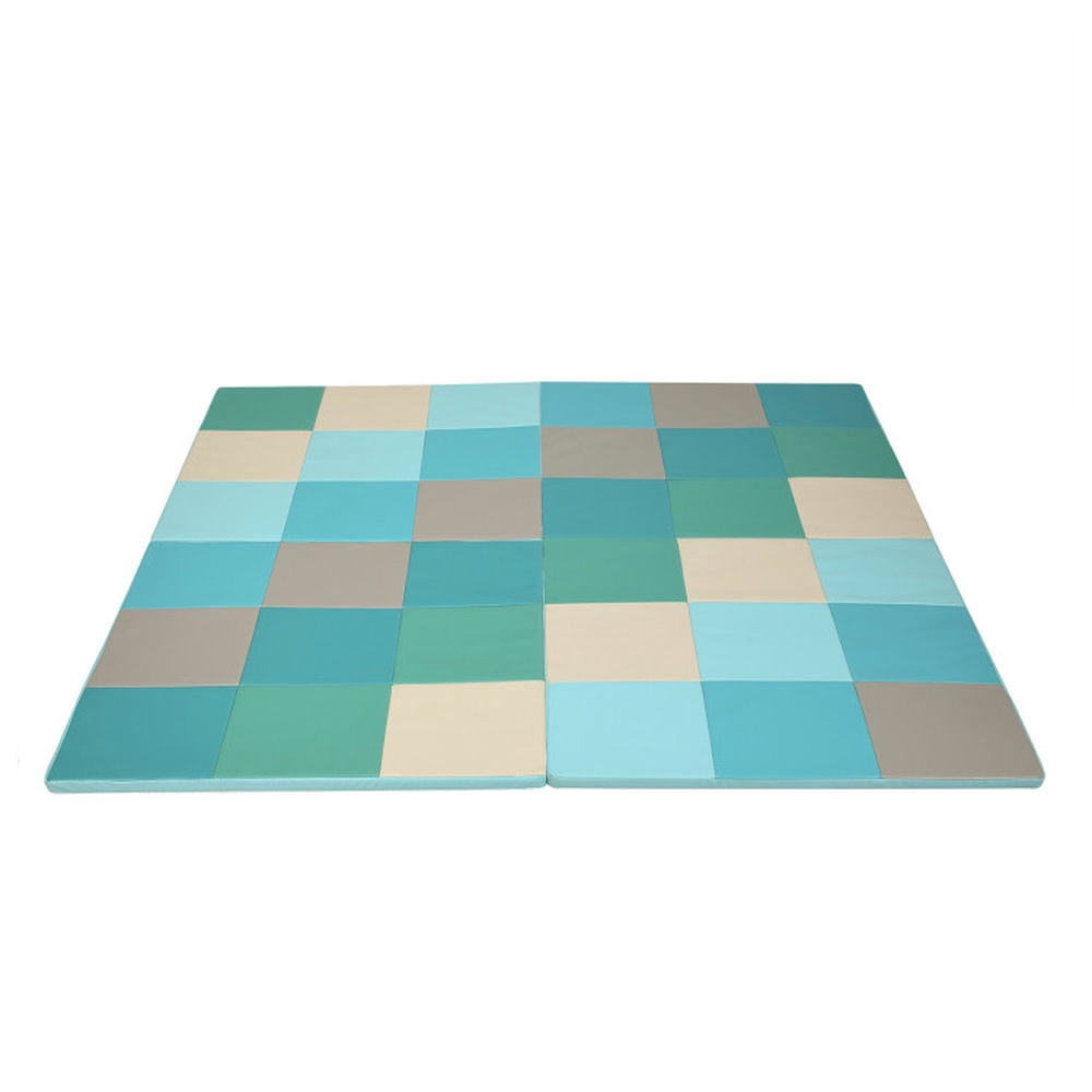 Spaco 58 Inch Toddler Foam Play Mat Baby Folding Activity Floor Mat-Light Blue, Playmate for Baby for Toddler Infant 0-3-6-9-12 Months