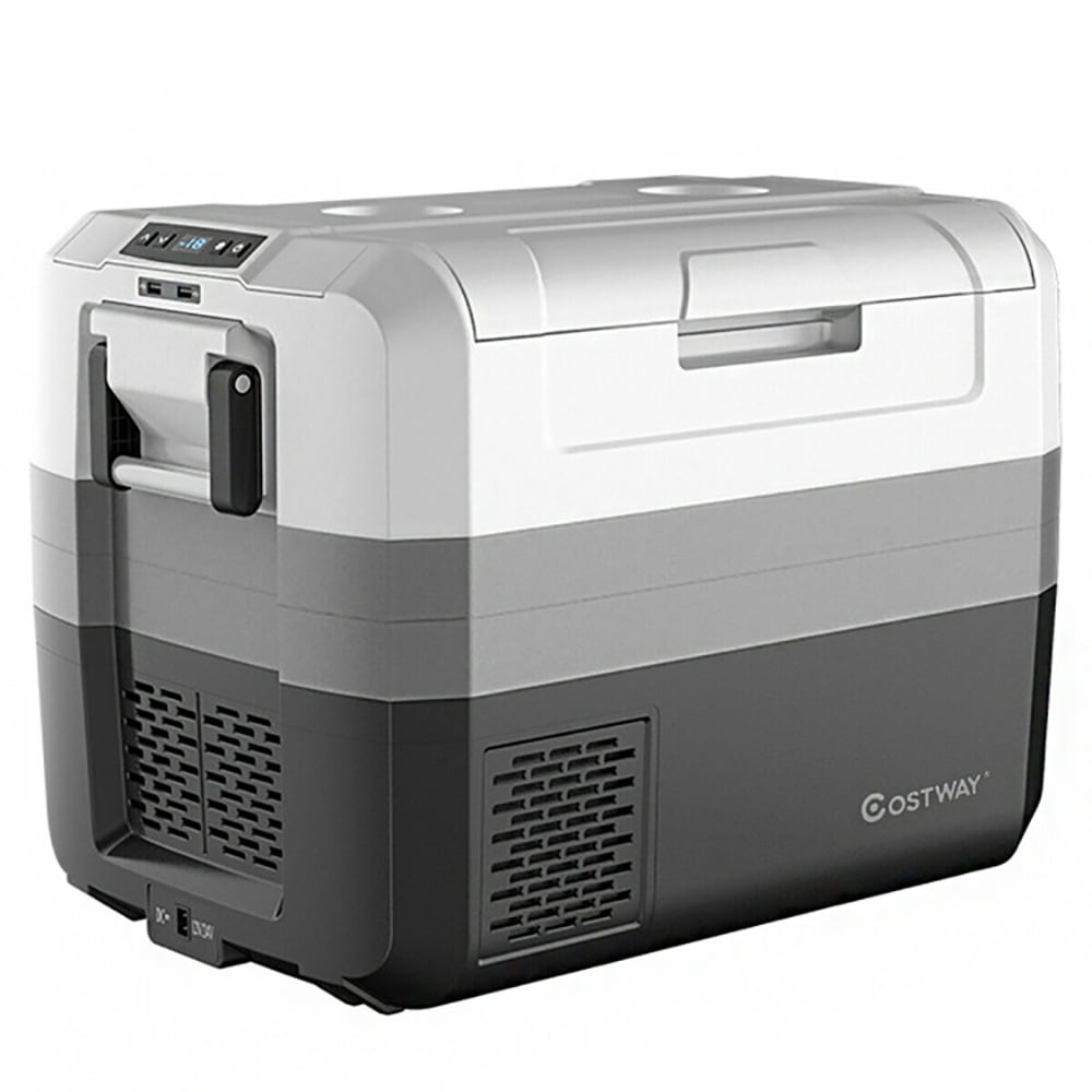 58 Quart Gray and Black Portable Electric Car Cooler