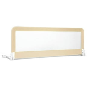 Spaco 59 Inch Folding Breathable Baby Bed Rail Guard with Safety Strap, Bed Rail, Versatile Bed Guardrail for Queen, King, Twin, and Bunk Size Beds, Beige